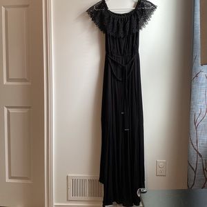 Apt 9 Black High Low dress with lace collar - small